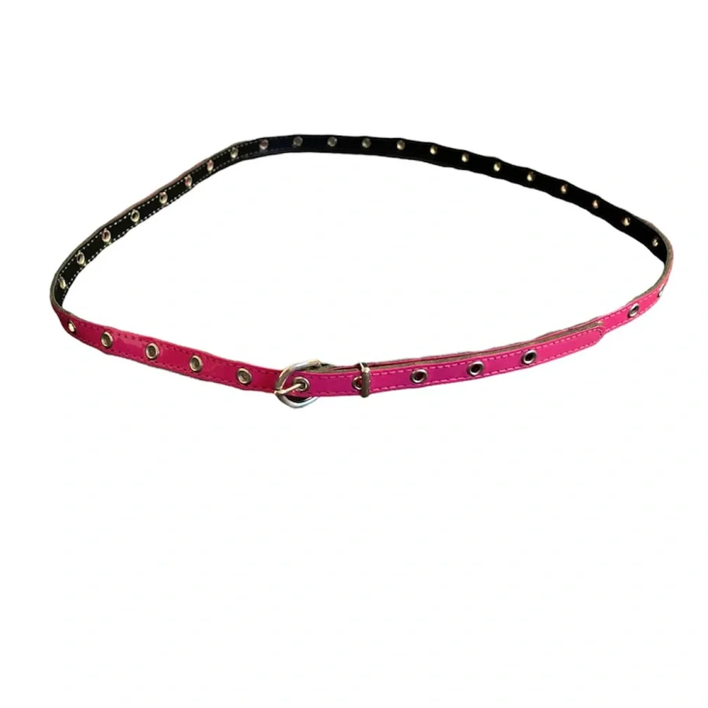 Girls Thin Retro 80’s 90’s hot pink belt